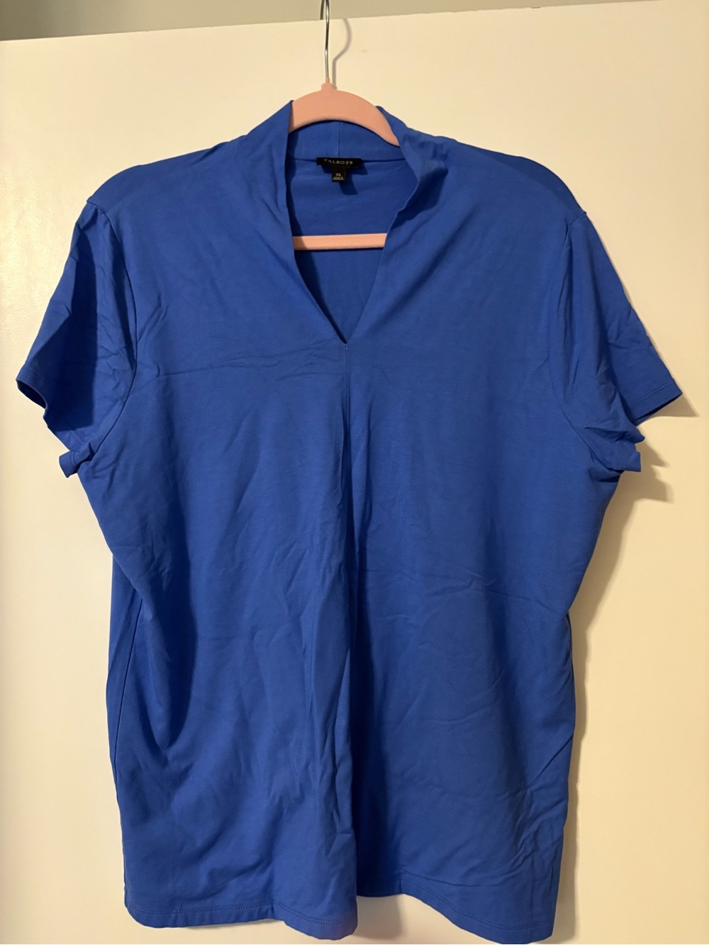 Talbots Short Sleeve V-Neck Tee in Royal Blue